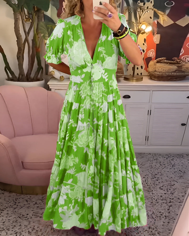 Breezy floral dress designed with a soft drape