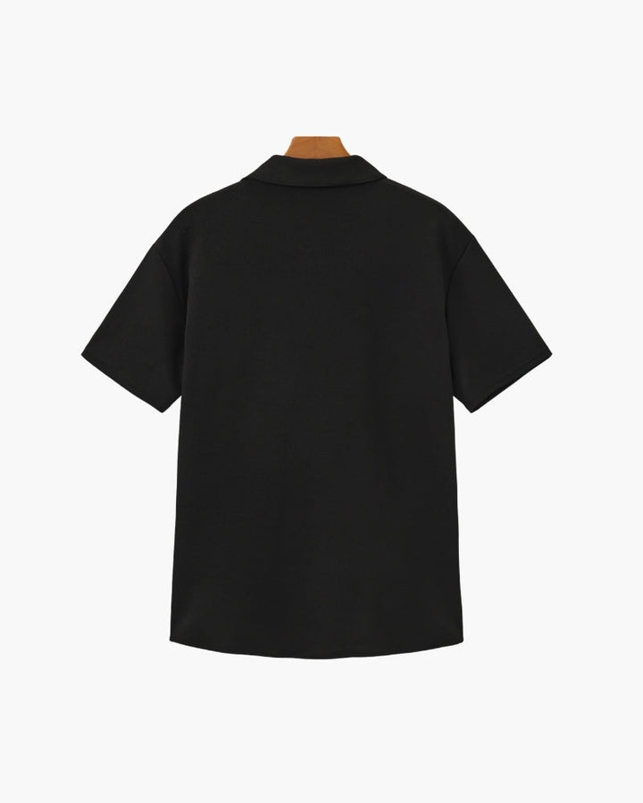 A V-neck short sleeve shirt with matching r