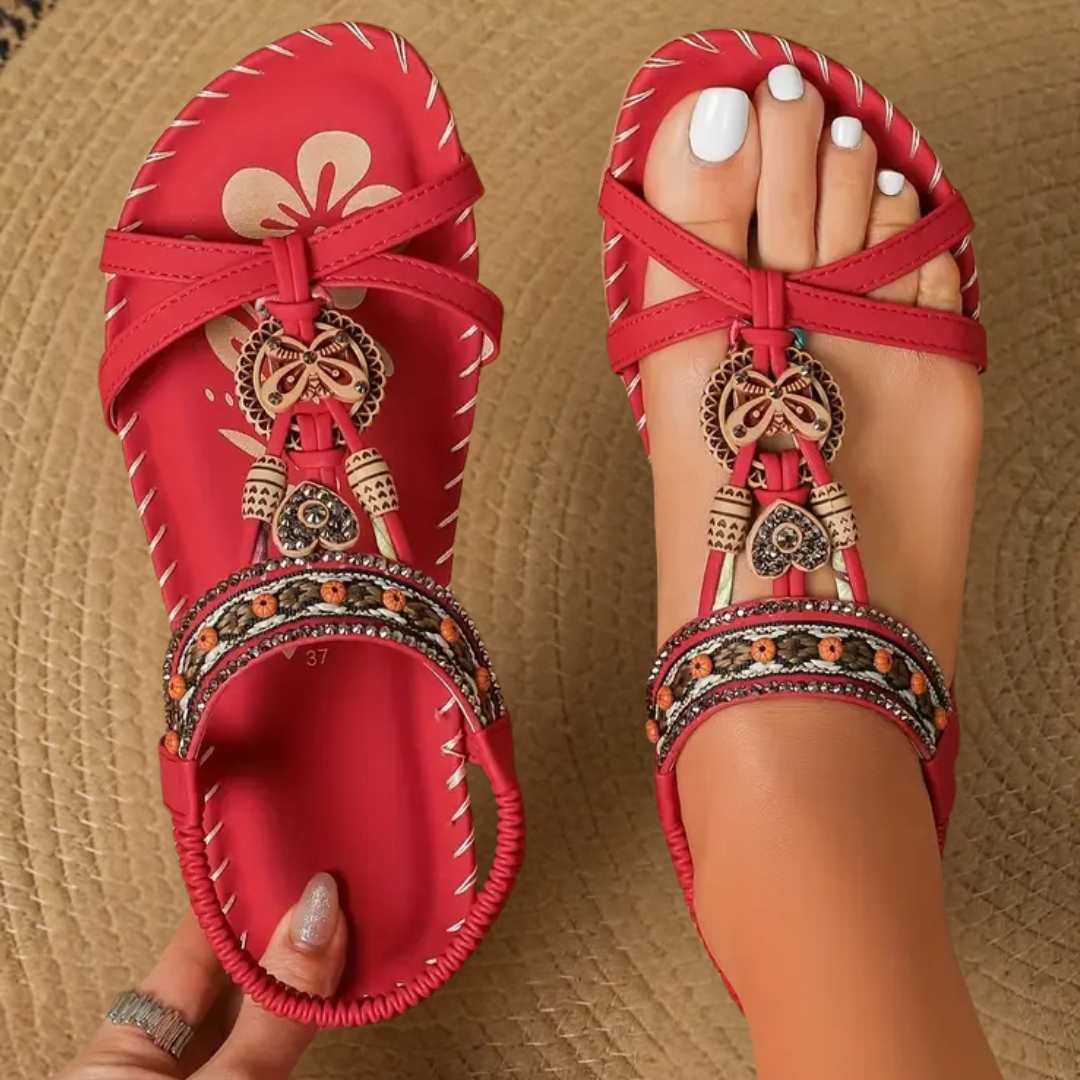 Foot shown in cushioned daily wear sandals on a clean background.