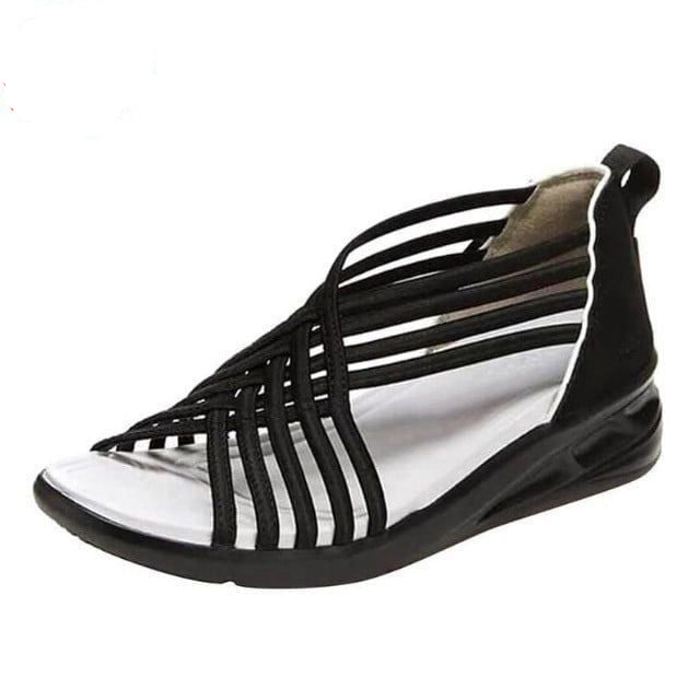 Comfortable sandals with arch support on a clean background.