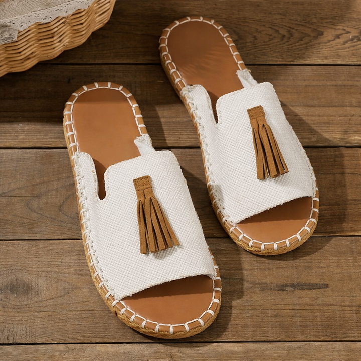 Bright summer slip-on sandals designed for errands, travel, and daily wear.