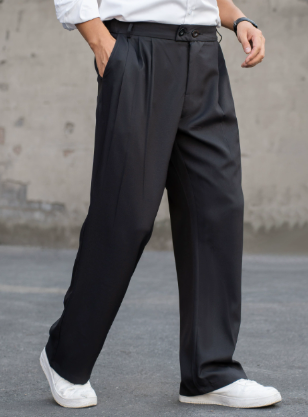 Marvio Wide-Leg Pleated Dress Pants for Men