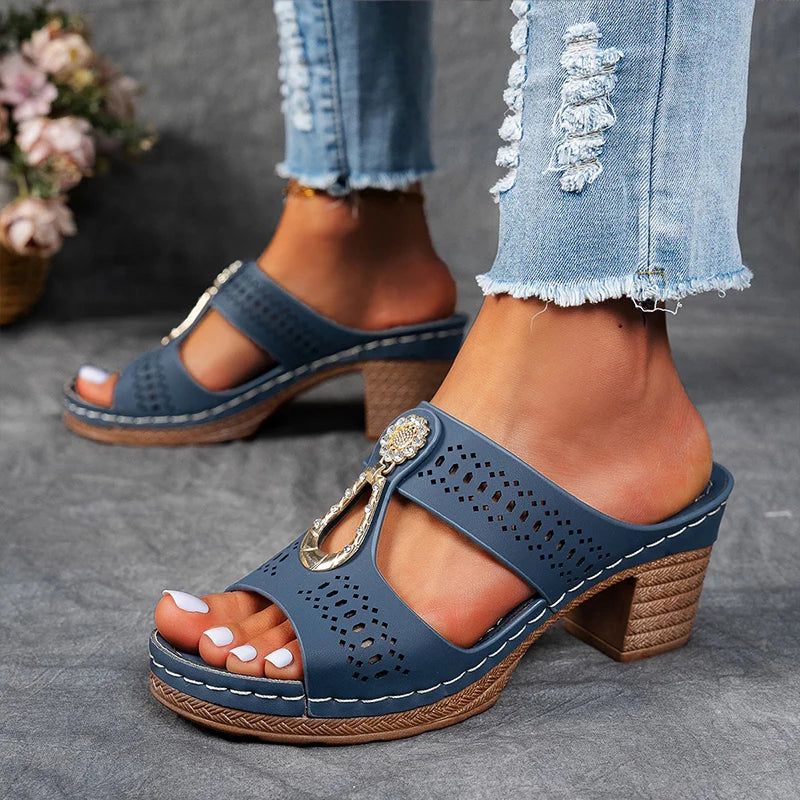 Minimalist wedge sandal designed for comfort and daily walking.