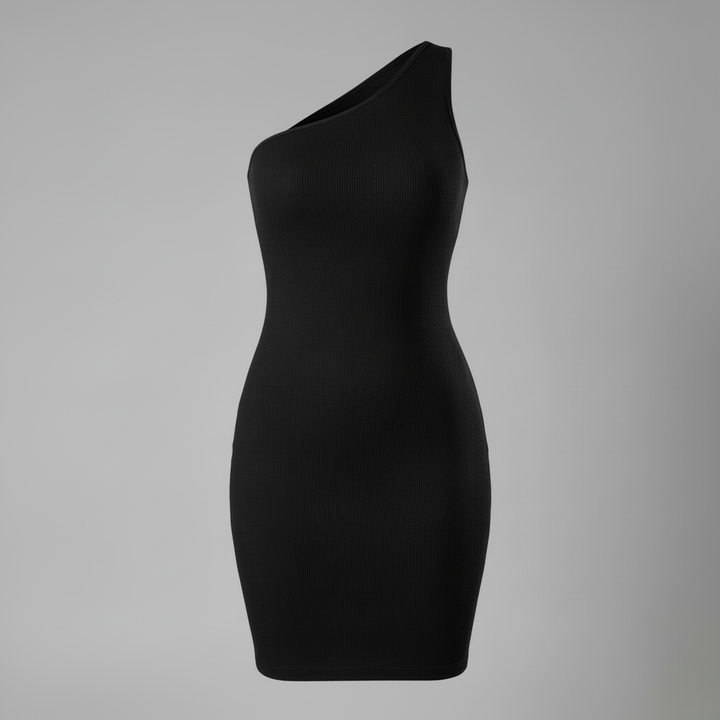 Contour-style mini dress against a plain background.