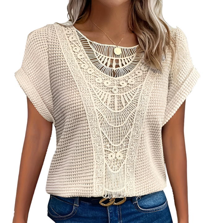 Woman model front view posing in elegant top plain background