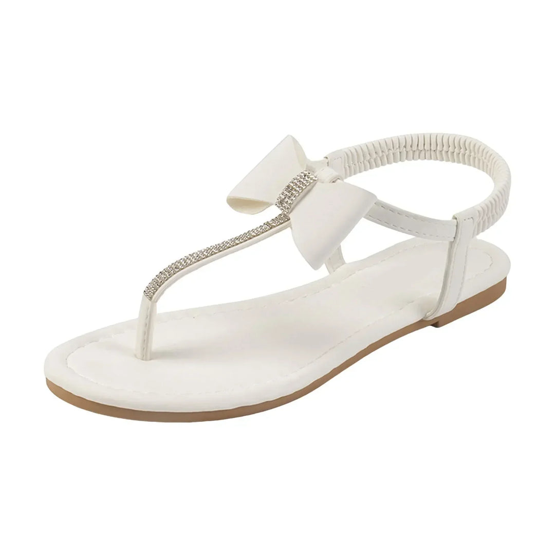 Rhinestone sandals with bow detail
