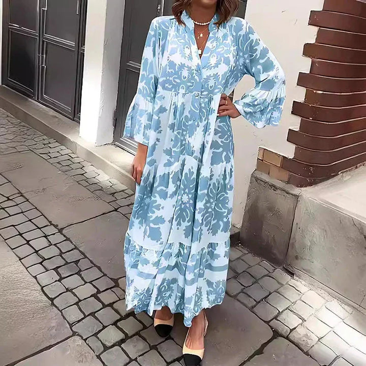 Printed maxi dress styled for breezy everyday wear.