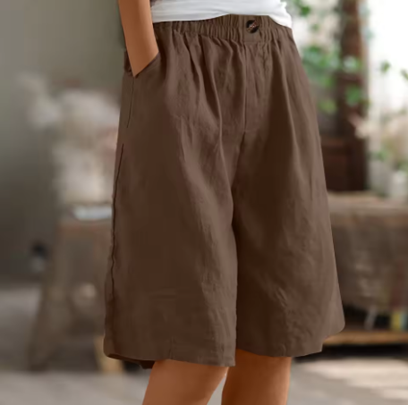 Model wearing comfortable women’s shorts for everyday outfits on a clean background.