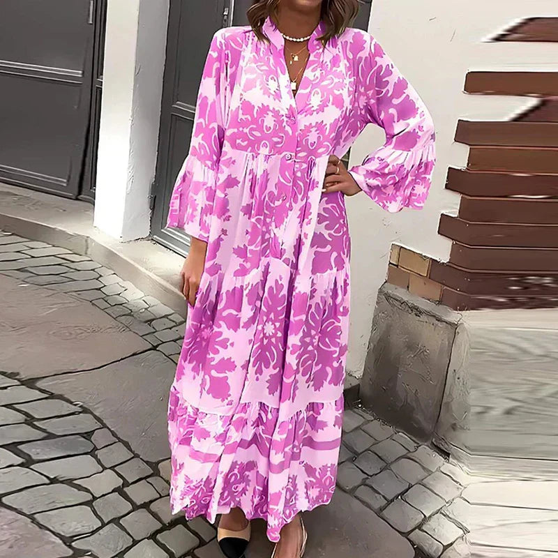 Women’s printed maxi dress for casual and vacation styling.
