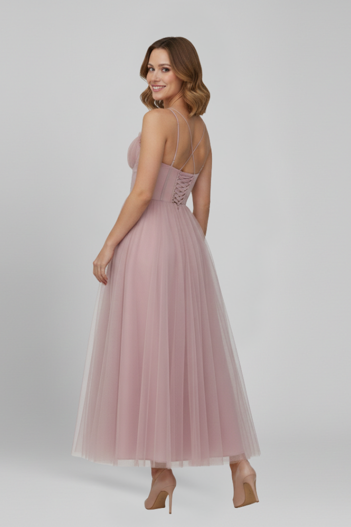 Close up female model back bodice and waist seam detailing