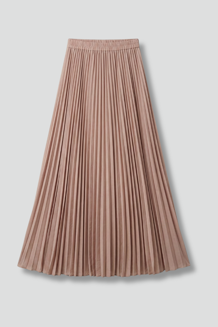 Flowing elastic waist skirt front view studio shot