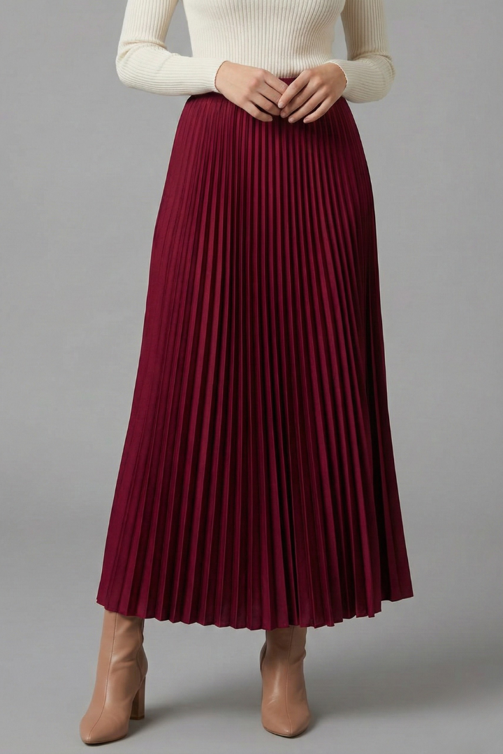 Elastic waist long skirt clean product display