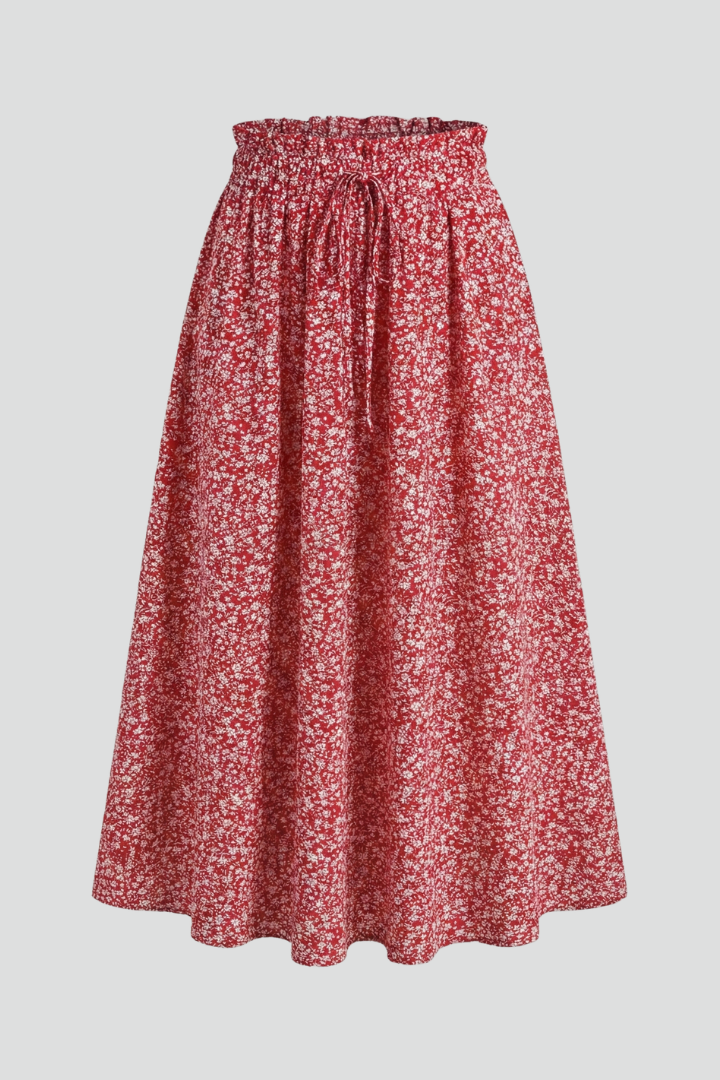 High waist midi skirt isolated on white background