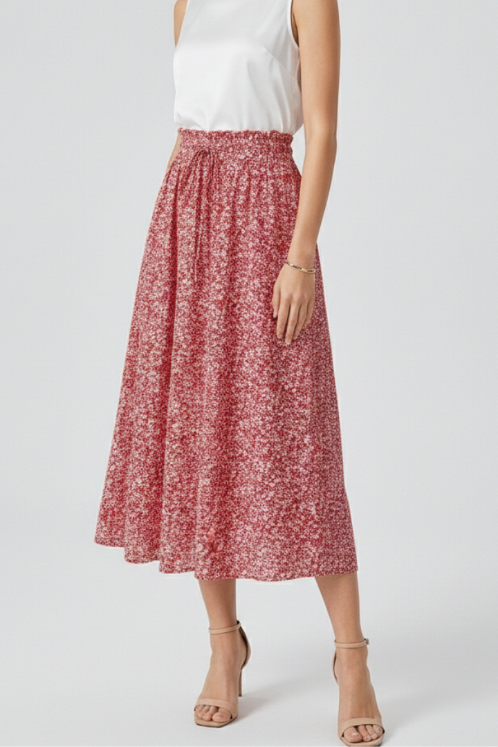 Side angle women’s party skirt with front tie detail