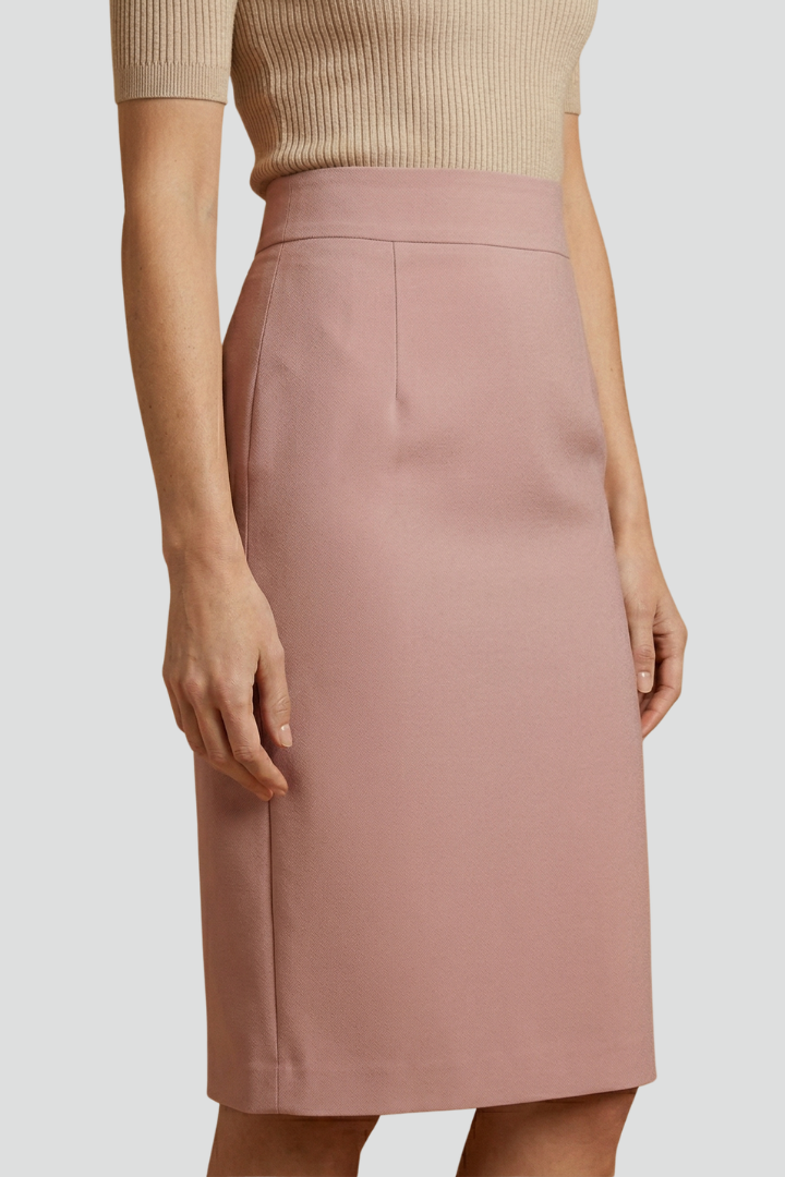 Tailored pink side skirt high rise front product image