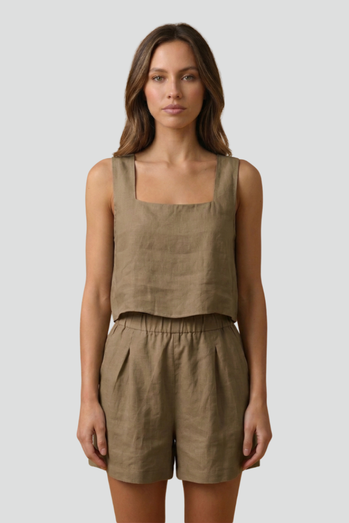 Briselda | Casual Two Piece Set - Matching Shorts and Top