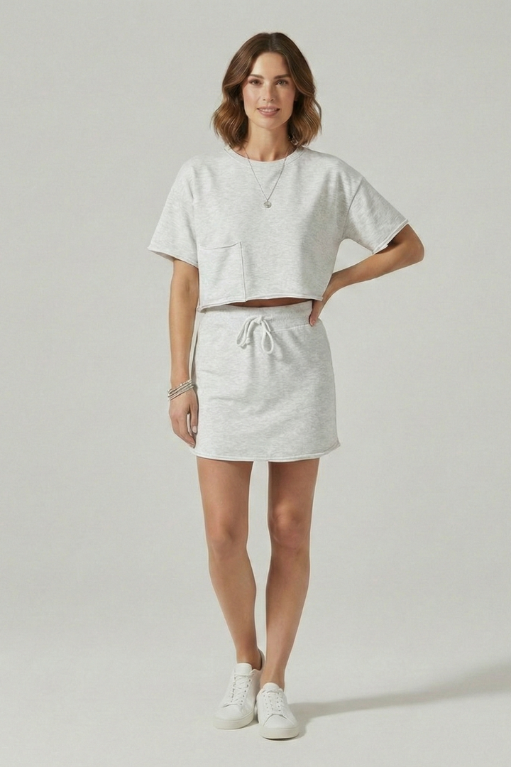 Zephyra | Casual Short Sleeves Top and Drawstring Shorts - Two Piece Set