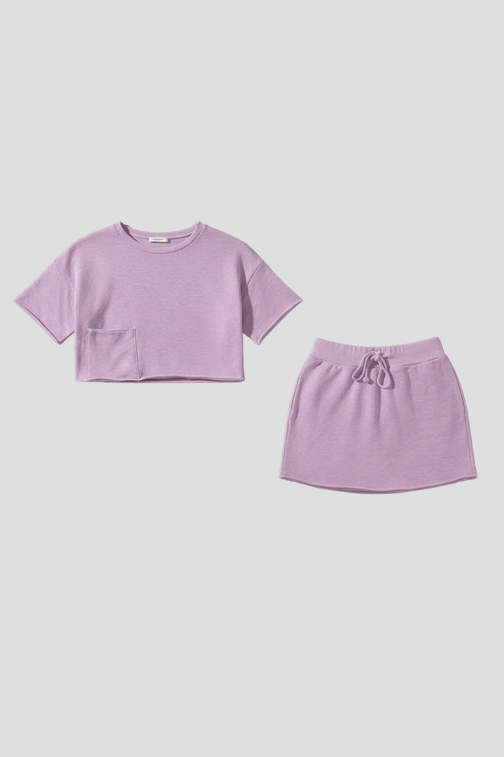 Zephyra | Casual Short Sleeves Top and Drawstring Shorts - Two Piece Set