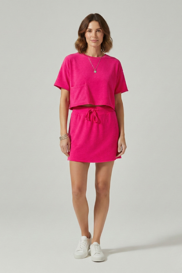 Zephyra | Casual Short Sleeves Top and Drawstring Shorts - Two Piece Set