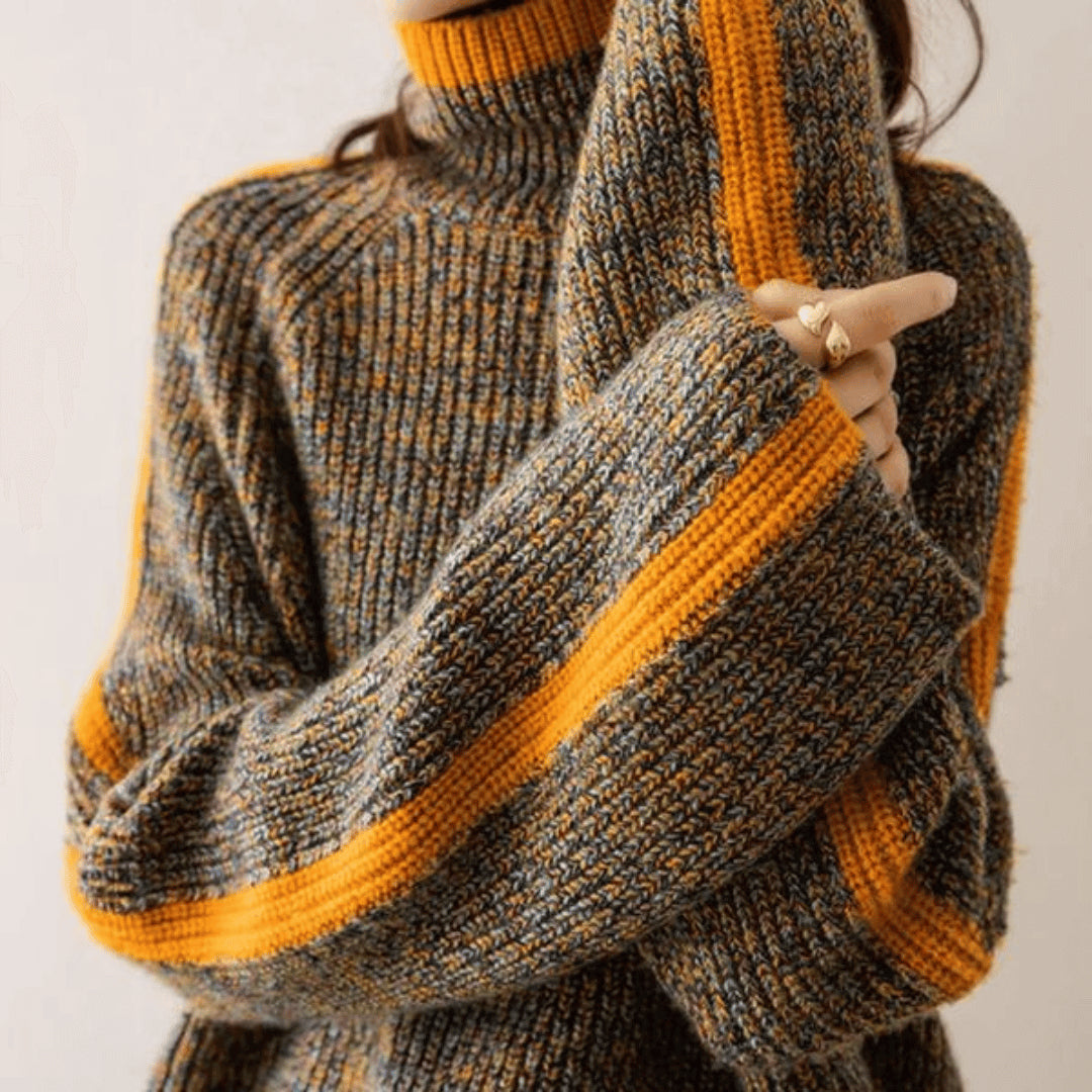 Amaria | Women's Cozy Oversized Knitted Turtleneck Sweater — 2