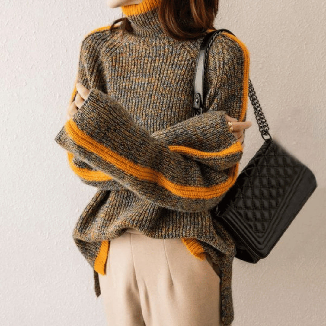 Amaria | Women's Cozy Oversized Knitted Turtleneck Sweater — S