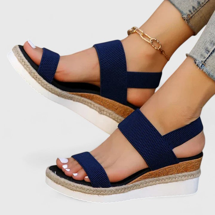 Annabel | Women's Comfortable Summer Espadrille Sandals — Dark Blue