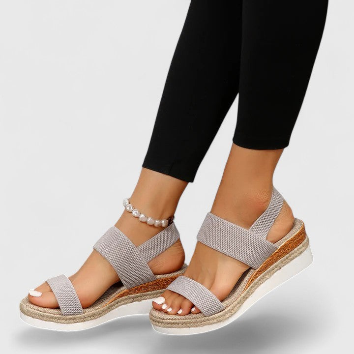Annabel | Women's Comfortable Summer Espadrille Sandals — Gray