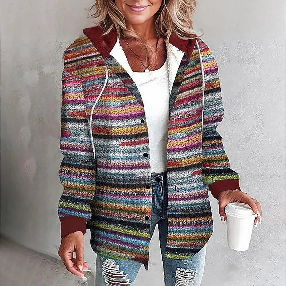 Aramora | Women's Cardigan Oversized Button Front Plaid Cozy Everyday Wear