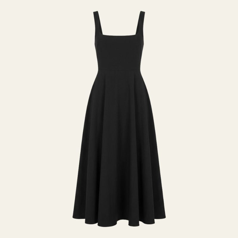Audrey | Women's Wedding Guest Elegant The Amalfi Square-Neck Midi Dress Dresses — 1