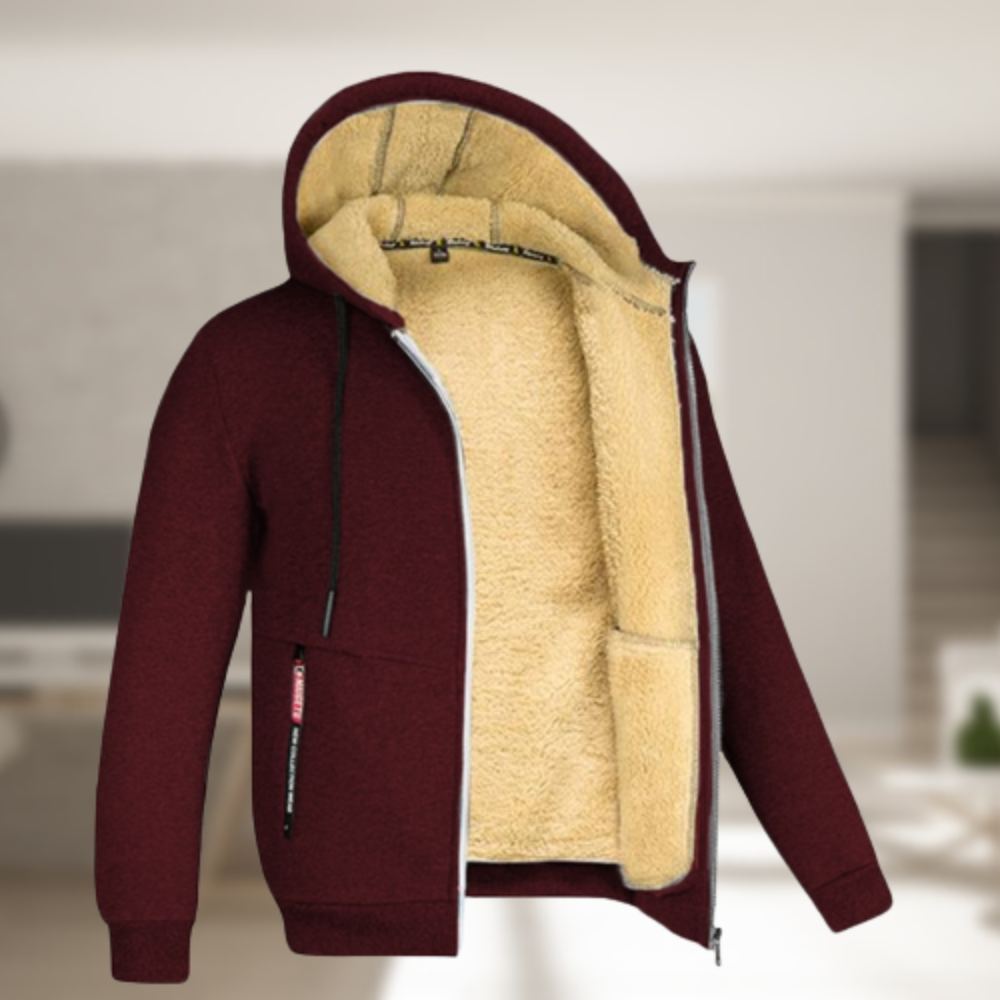 Averthea | Women's warm and Versatile Hooded Jacket — Wine Red