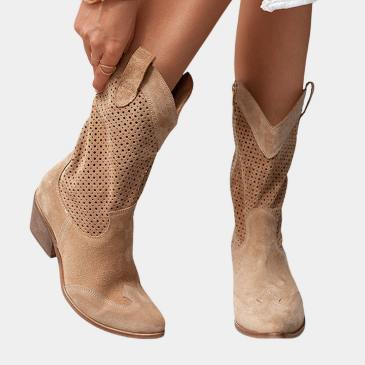 Bellise | Women's Cowboy Style Orthopedic Boots — Brown