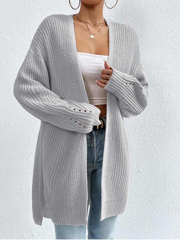Bernadette | Women's Cozy Oversized Open Front Knit Cardigan Sweaters — Gray