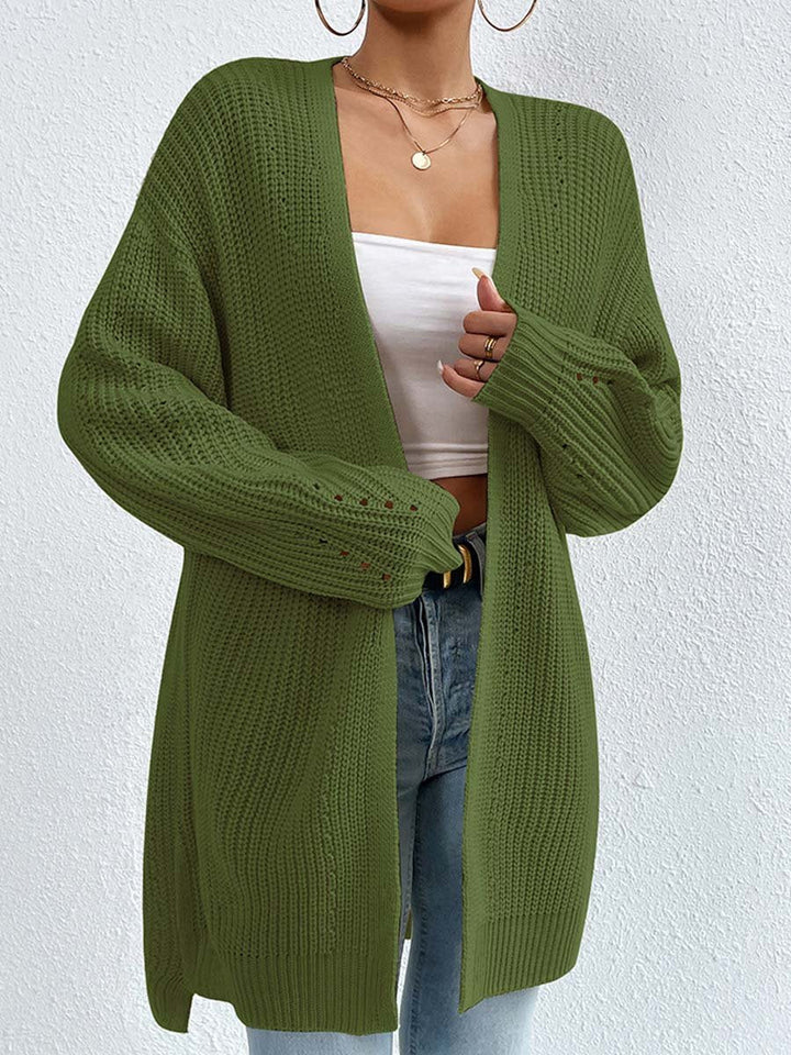 Bernadette | Women's Cozy Oversized Open Front Knit Cardigan Sweaters — Green