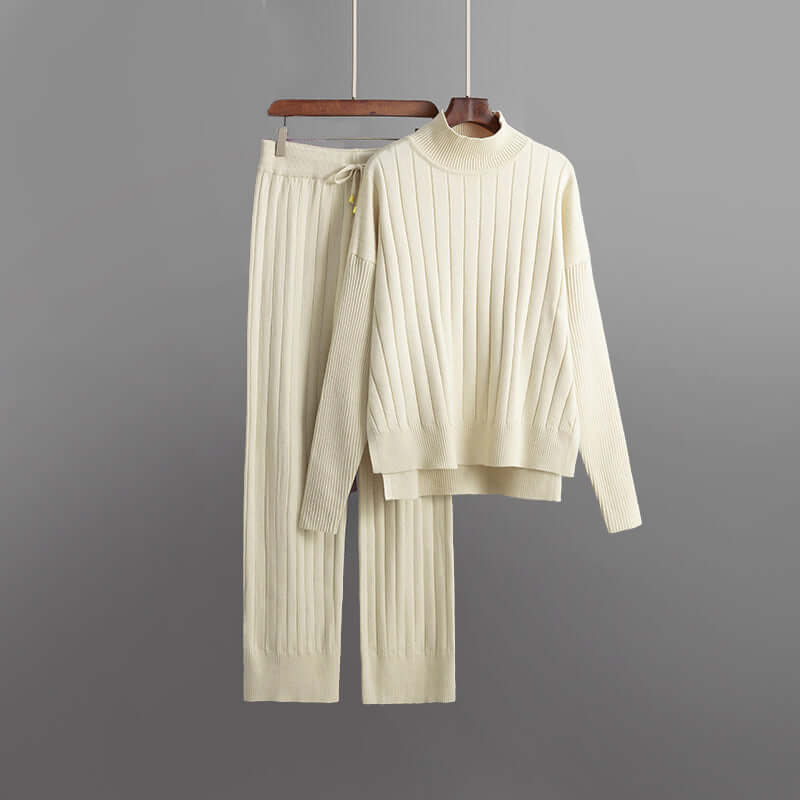 Briella | Women's Matching Ribbed Knitted Two-Piece Lounge Set — 1