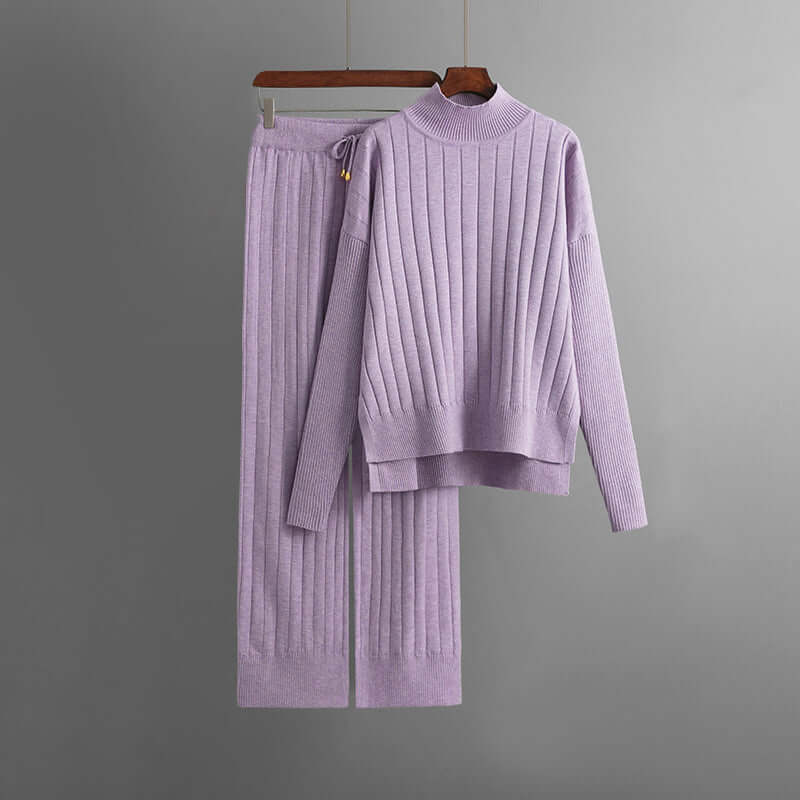 Briella | Women's Matching Ribbed Knitted Two-Piece Lounge Set — 2