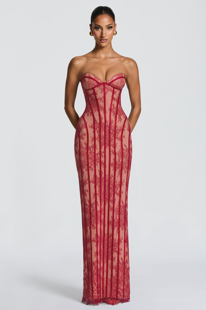 Bririel — Off-Shoulder Lace Sweetheart Maxi