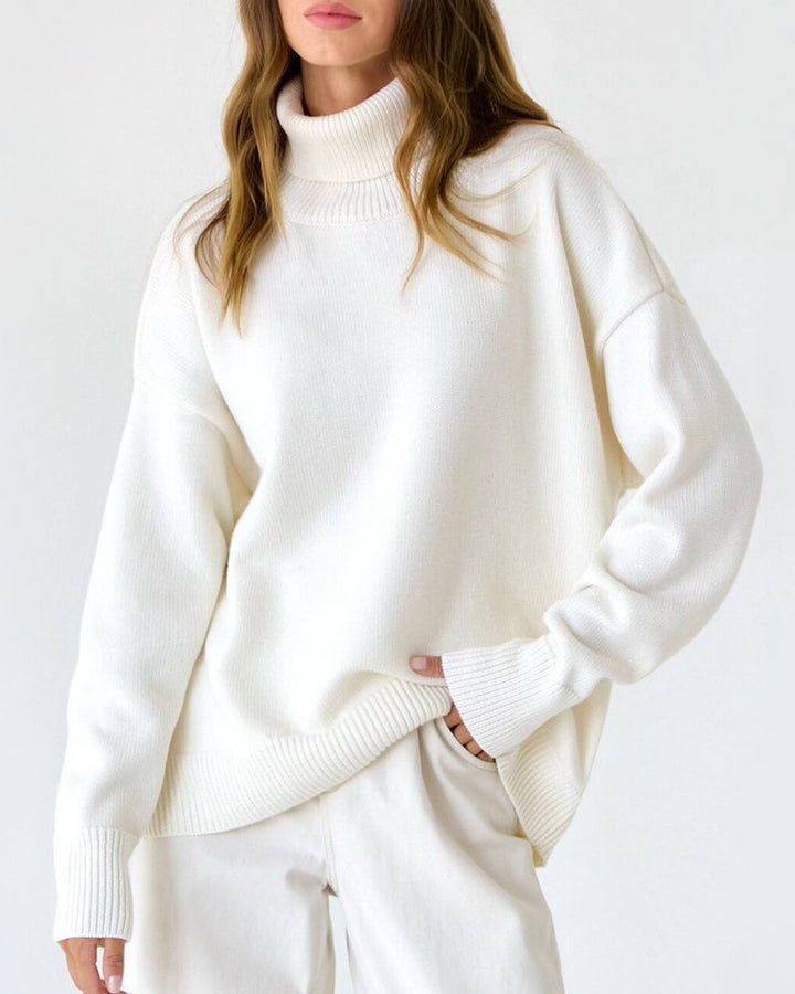 Cassovaine | Women's Cozy Oversized Turtleneck Sweater — 1