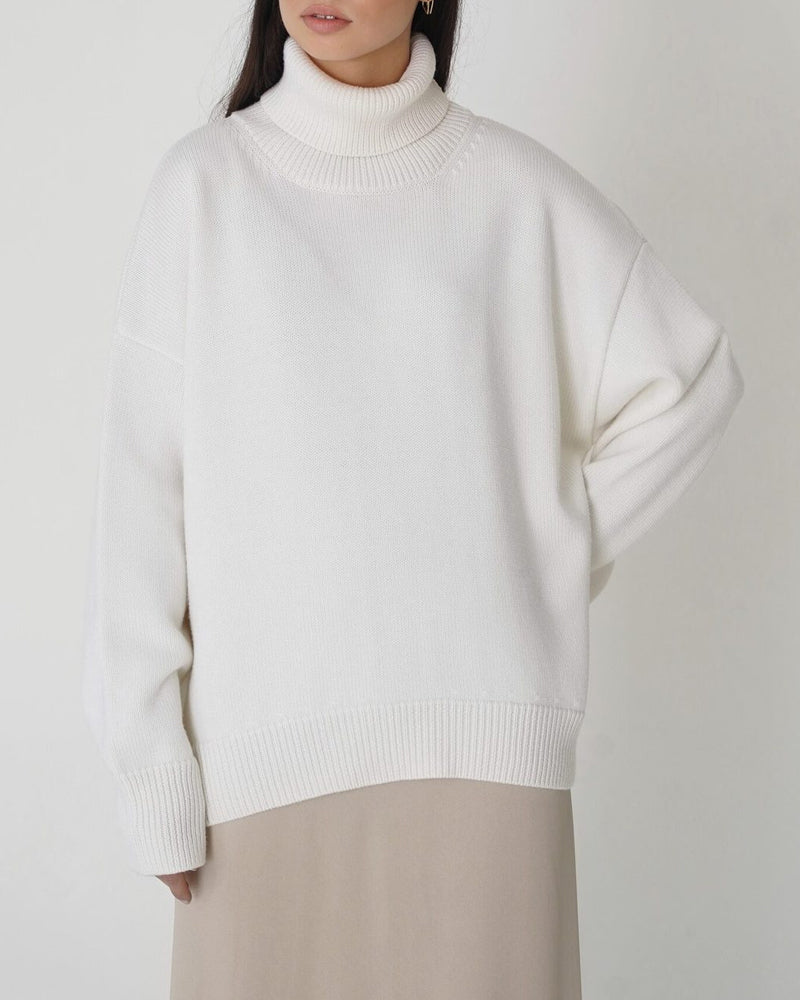Cassovaine | Women's Cozy Oversized Turtleneck Sweater — 2