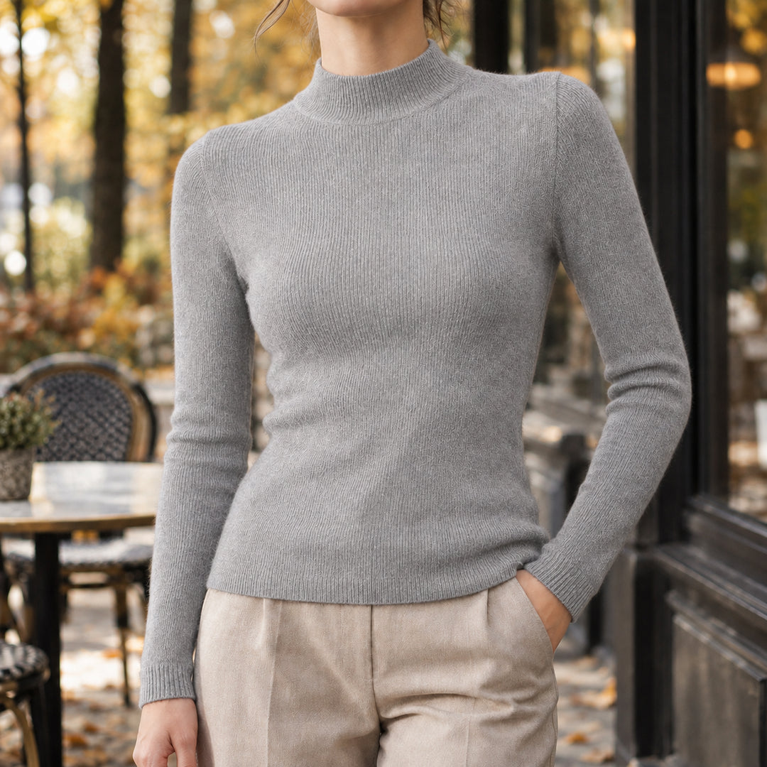 Cassovynne | Women's Cozy Cashmere Sweater — Gray