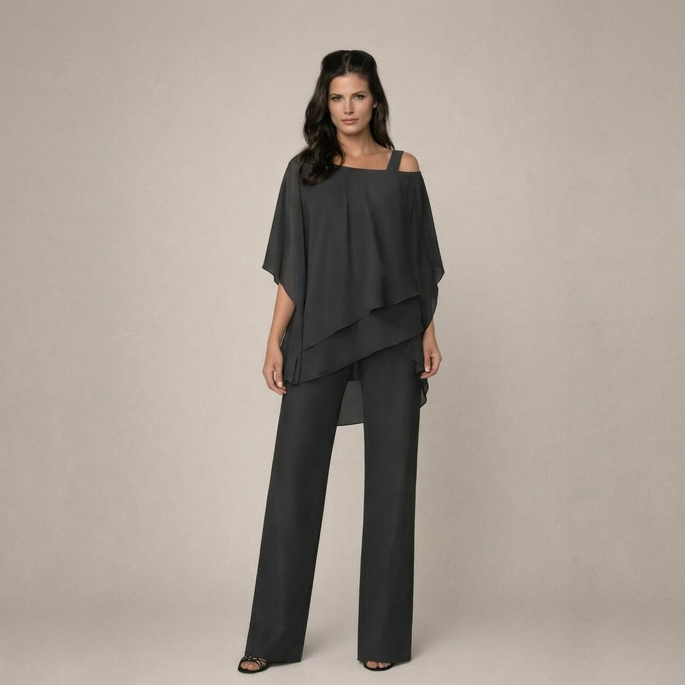 Cecilia | Women's Casual Stretch Off Shoulder Wide Leg Set Tops — 2