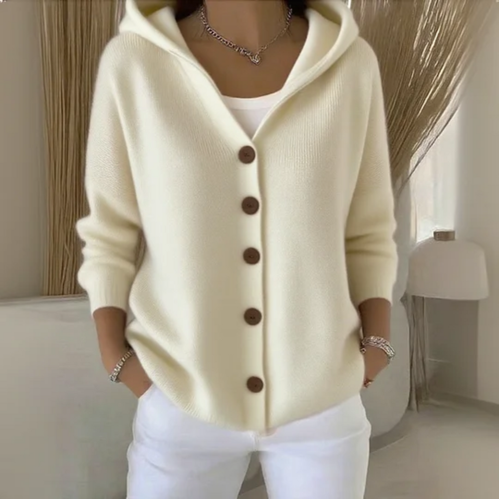 Celiasia | Women's Cozy Button Down Hooded Knit Cardigan — 2