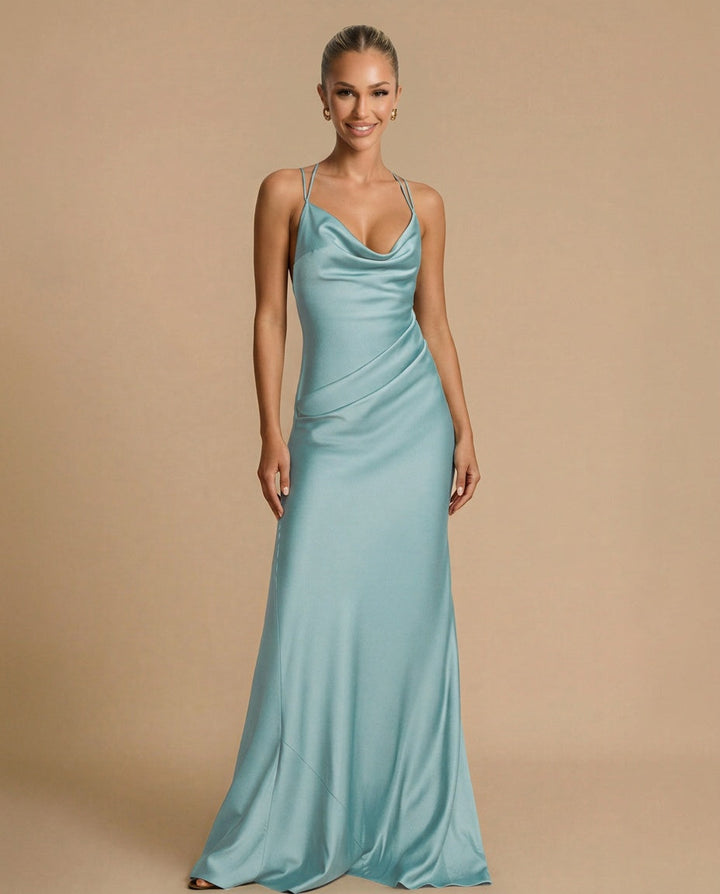 Ciravanne — Satin Beaded Swing Collar Maxi