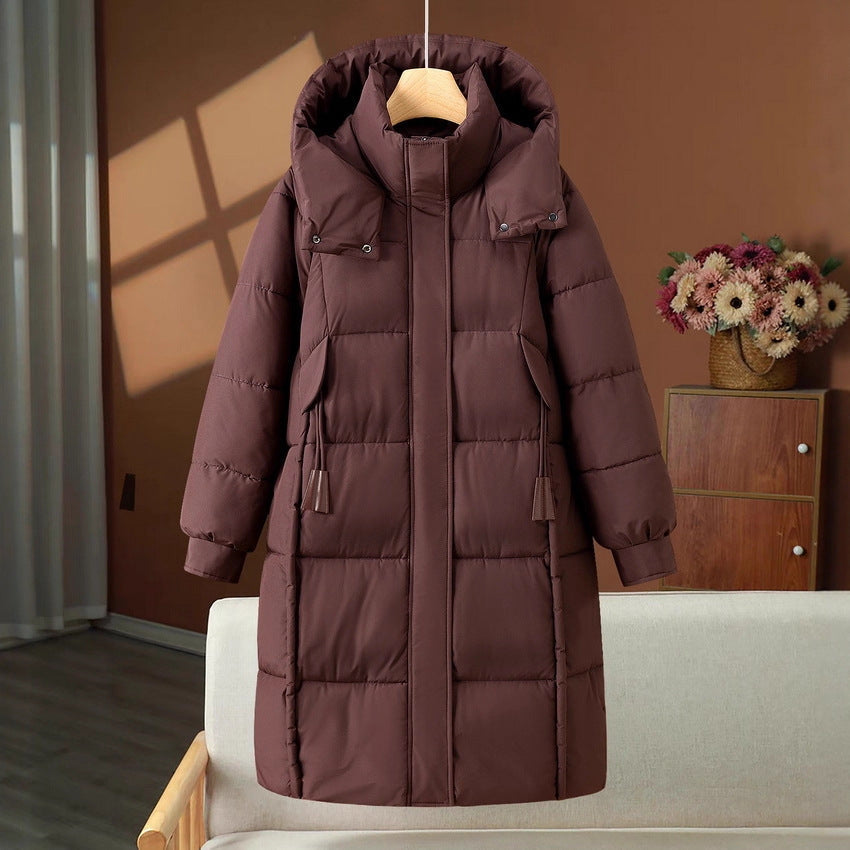 Cirella | Women's Long Padded Puffer Coat with Hood and Toggle Drawstrings — 2