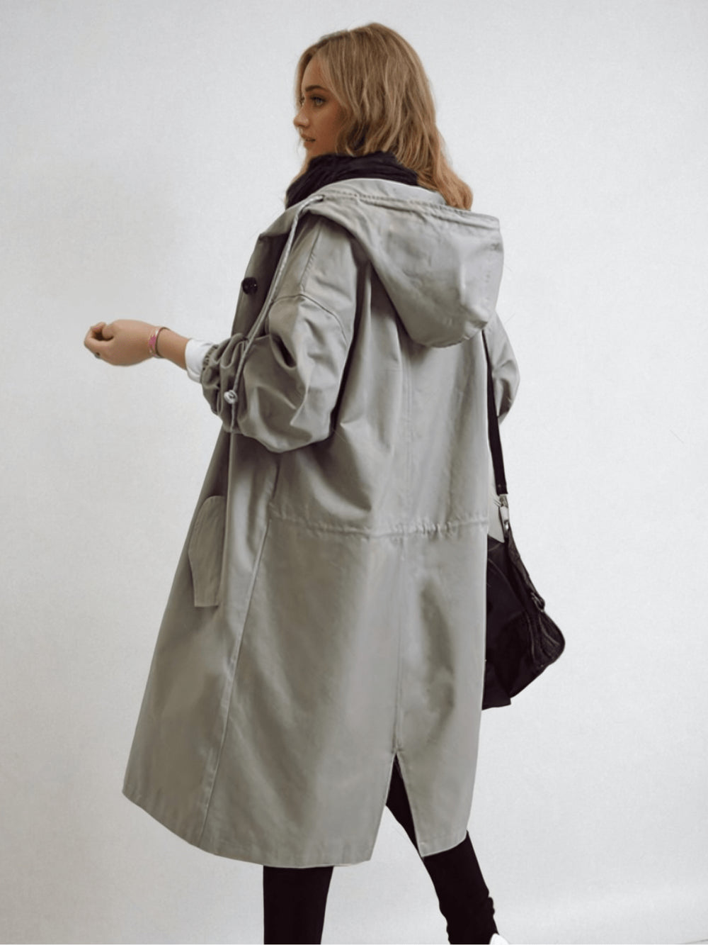 Ciryra | Women's Packable Hooded Jacket – Lightweight Longline Coat — 2
