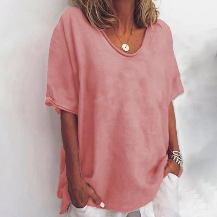 Cordelia | Women's Linen Casual Comfortable Loose Blouse — 1