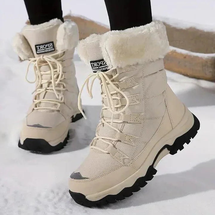 Corinetta | Women's Faux Fur Lined Lace-Up Boots — 1