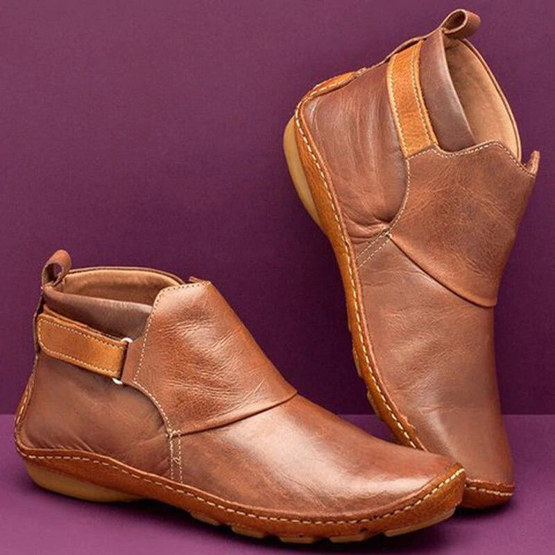 Corinlyn | Women's Slip-On Leather Ankle Boots