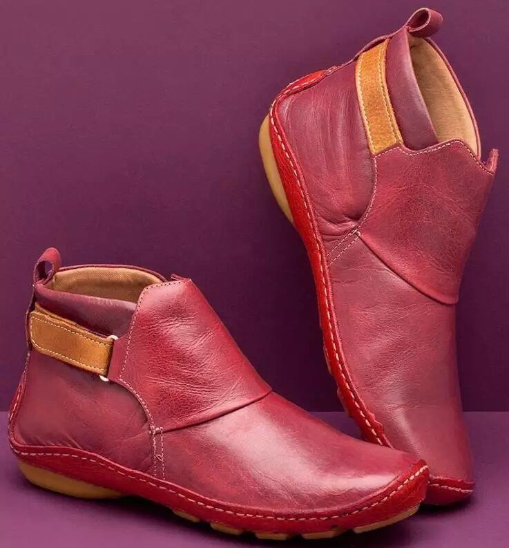 Corinlyn | Women's Slip-On Leather Ankle Boots