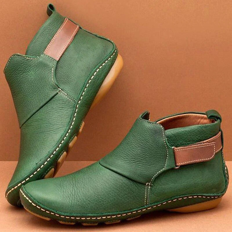 Corinlyn | Women's Slip-On Leather Ankle Boots