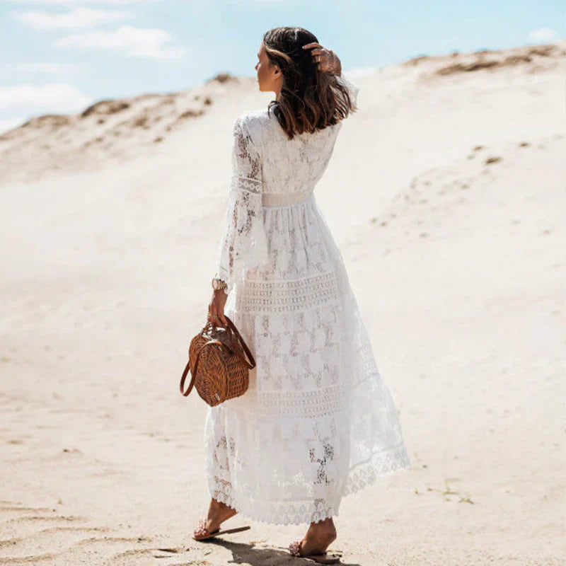 Corinoura | Women's Boho Maxi Dress with Long Sleeves — 2